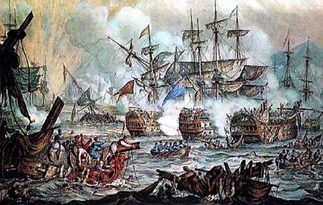 
 Ilustrasi pertempuran Pati Unus melawan Portugis di Malaka.