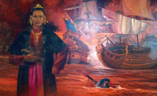 
 Lukisan yang menggambarkan perjuangan Ratu Kalinyamat.