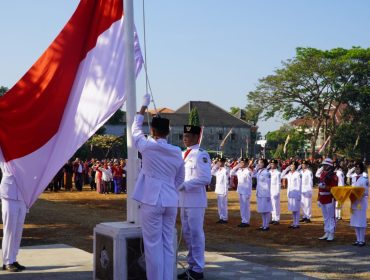 Upacara HUT ke-79 Ri, Sabtu (17/8/2024) di Lapangan Tahunan Jepara. 