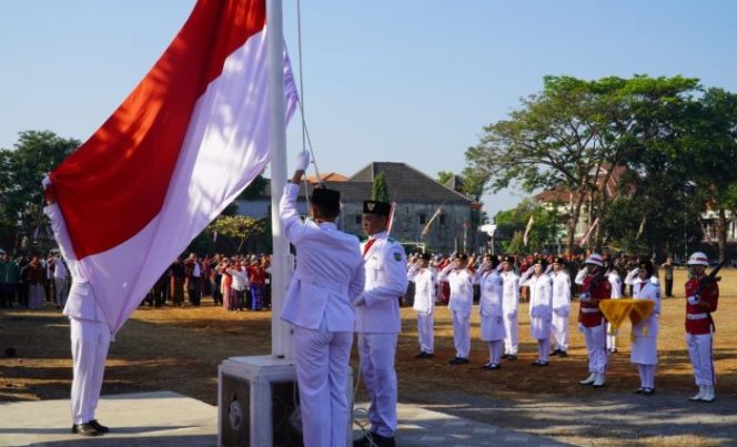 
 Upacara HUT ke-79 Ri, Sabtu (17/8/2024) di Lapangan Tahunan Jepara. 