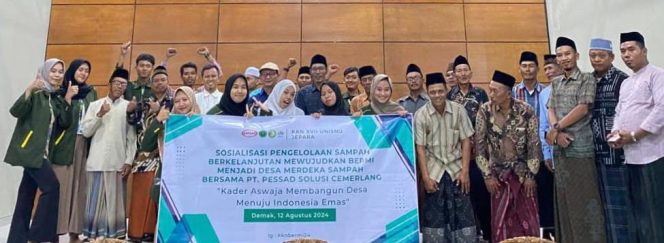 
 Wujudkan Desa Bermi Merdeka Sampah, Mahasiswa KKN Unisnu dan PT. Pessad Solusi Cemerlang Sosialisasikan Pengelolaan Sampah Berkelanjutan