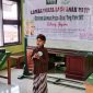 Salah seorang peserta lomba vocal anak Muslimat NU menunjukkan kemampuan terbaiknya saat kegiatan Lomba PAUD dan TPQ yang digelar YPMNU Cabang Jepara, Sabtu (31/5/2025).